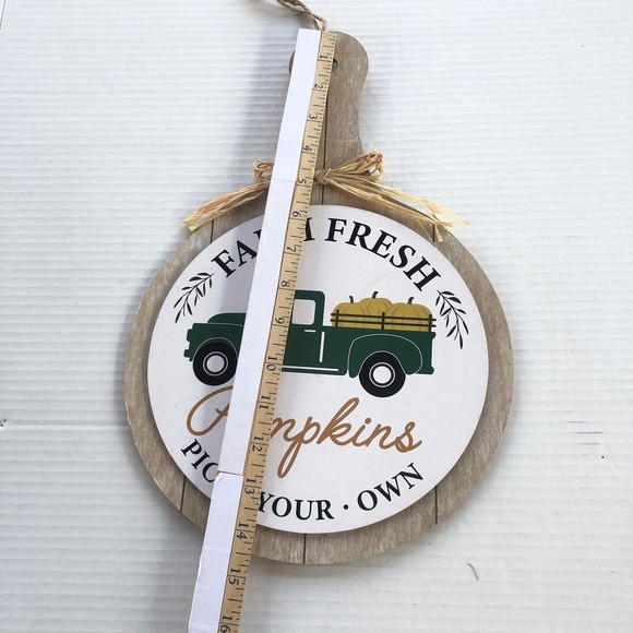 Fall Wreath Decorations for Front Door Outside Farm Fresh Pumpkins 14X10 New - Picture 2 of 5